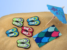 Load image into Gallery viewer, Summer Pronoun Pin 3 pack
