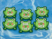 Load image into Gallery viewer, Frog Pronoun Pins
