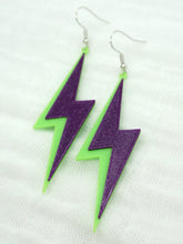 Load image into Gallery viewer, Sparkly Lightning Bolt Earrings
