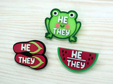 Load image into Gallery viewer, Summer Pronoun Pin 3 pack
