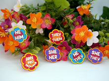 Load image into Gallery viewer, Flower Pronoun Pins

