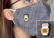 Load image into Gallery viewer, Coffee Cup Magnetic Mask Charm Accessory
