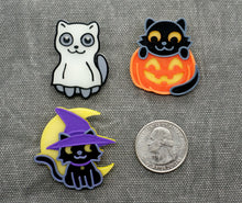 Load image into Gallery viewer, Halloween Cat Pins *GLOW in the DARK*
