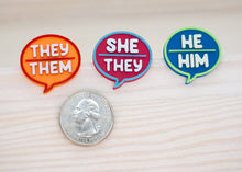 Load image into Gallery viewer, Speech Balloon Pronouns Pins
