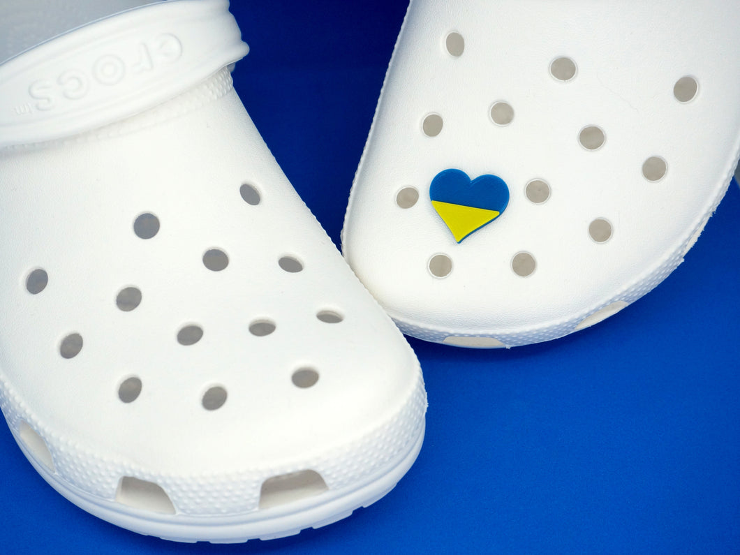 Stand With Ukraine Heart Foam Shoe Charm