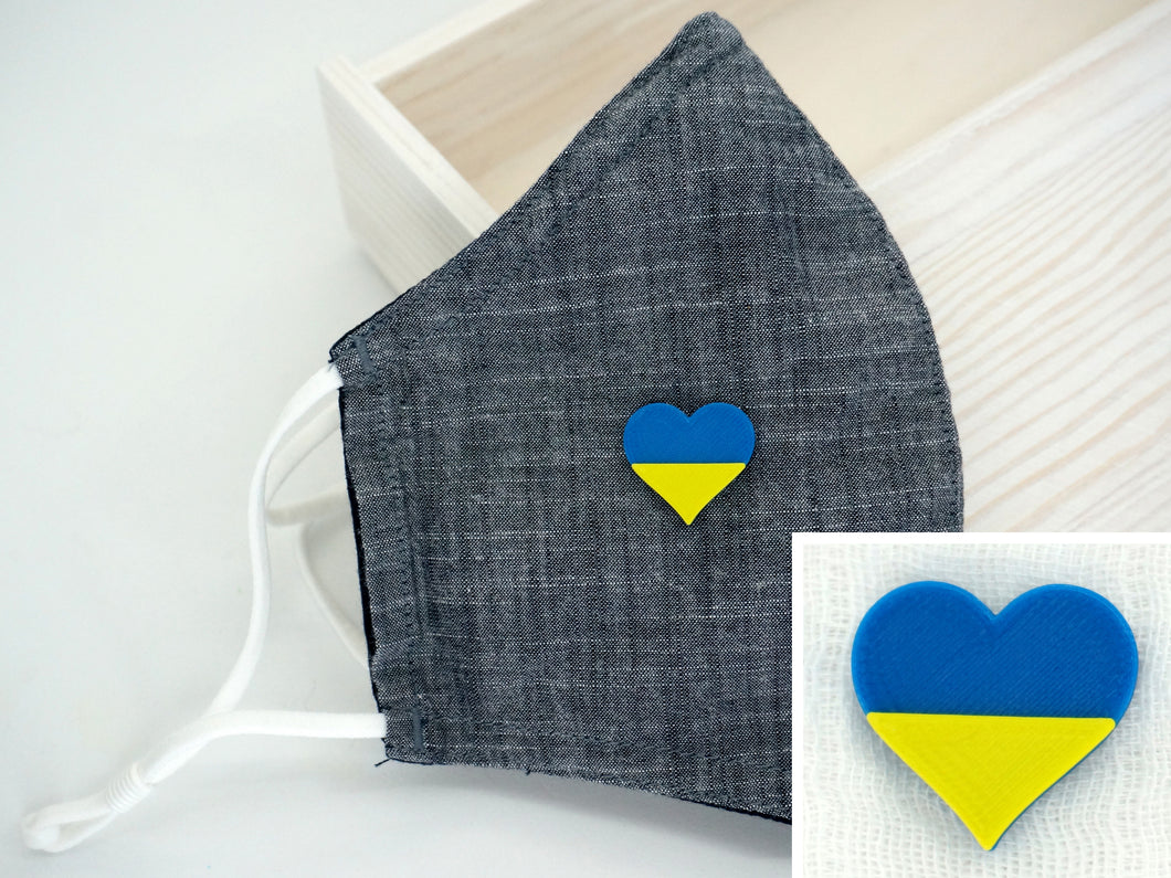 Stand With Ukraine Heart Mask Charm Accessory