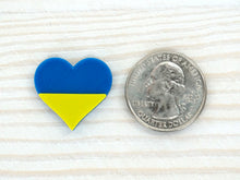 Load image into Gallery viewer, Stand With Ukraine Heart Mask Charm Accessory
